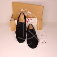Christian Louboutin 'Black Suede' Pik Boat (44.5) 🎱