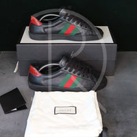 Gucci Ace ’Black Leather’ (41.5) 🐈⬛