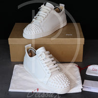 Christian Louboutin 'White Leather' Junior Spikes (42.5) 🕊