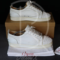 Christian Louboutin 'White Leather' Junior Spikes (44.5) 🪙