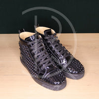 Christian Louboutin Louis Spikes Orlato Flat 'Black Patent Leather' (42) 🕺🏼