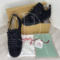 Christian Louboutin 'Black Suede' Junior Spikes (42) 🖲