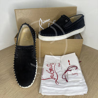 Christian Louboutin 'Black Suede' Pik Boat (41.5) ☀️