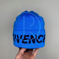 Givenchy 'Ripped Blå Logo' Uld Hue Unisex (One Size) 🥶