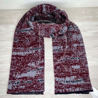 Lanvin Unisex 'Red Maroon Design' Uld Halstørklæde (One Size) 🧰