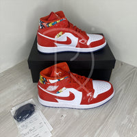 Nike Air Jordan 1 Mid 'Barcelona' Sweater Red Patent (44) 💃🏽