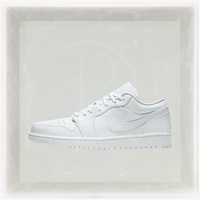Nike Sneakers, Air Jordan 1 Low 'Triple White' Tumbled Leather 🤍