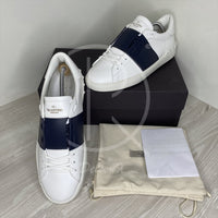 Valentino Garvani 'Navy Stripe' Calfskin Open Herre Sneakers (43) 🏎