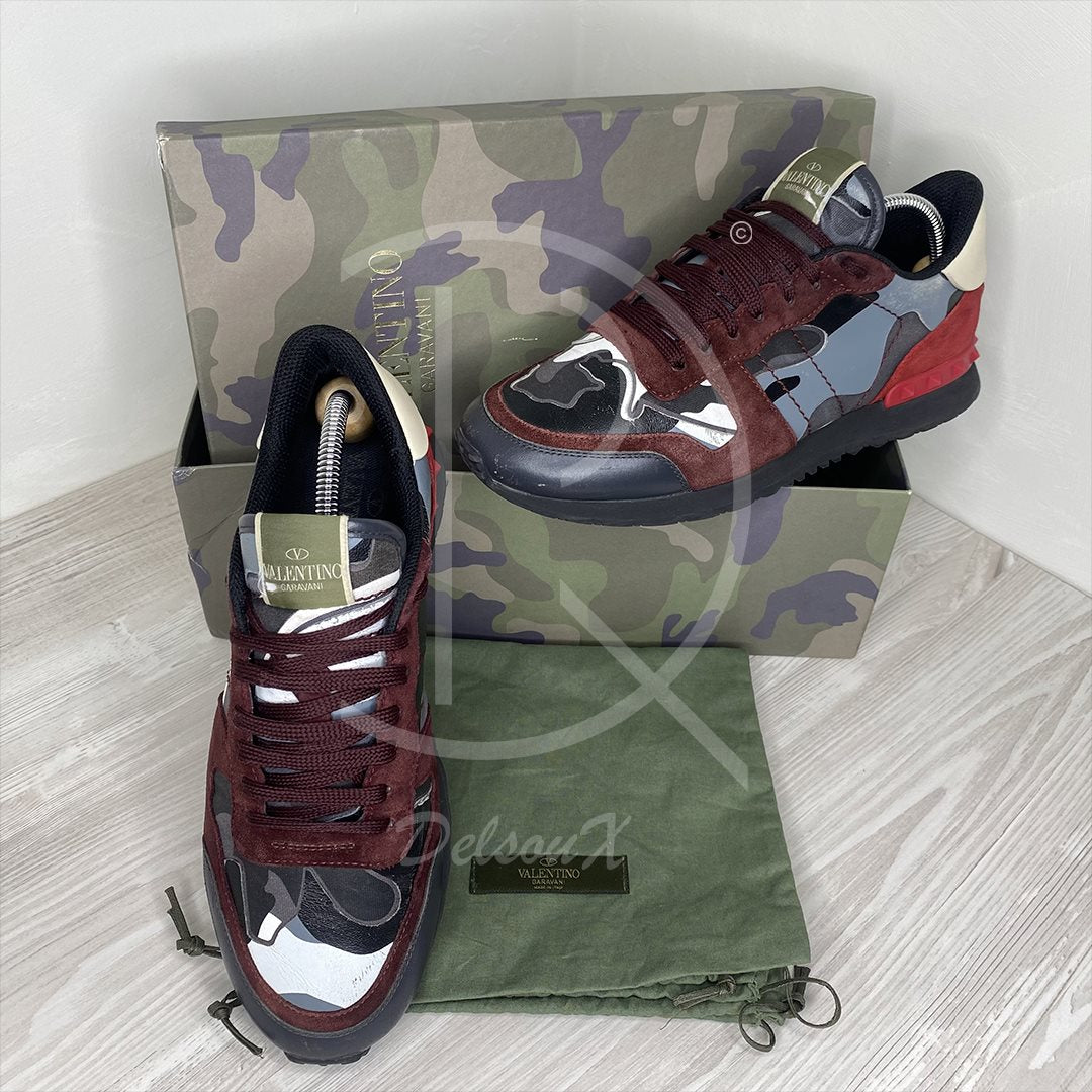 Valentino Rockrunner 'Grey & Red' Camo Herre (42) 🦶🏼 DelsouX Universe