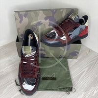 Valentino Garavani Rockrunner 'Grey & Red' Camo Sneakers Herre (42) 🦶🏼