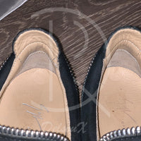 Giuseppe Zanotti 'Frankie' Low Croc Suede W. Silver Zip (41) 🤐