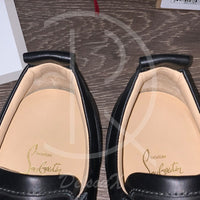 CHRISTIAN LOUBOUTIN ’BLACK LEATHER’ JUNIOR SPIKES (42) 🩸