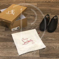 Christian Louboutin 'Black Leather' Pik Boats (40) 👟