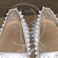 Christian Louboutin White Calf Leather Slip-Ons (43) 👟
