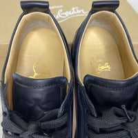 Christian Louboutin Sneakers, 'Black Leather' Junior Spikes Herre Sneakers (40) 😎