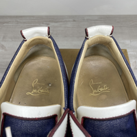 Christian Louboutin Sneakers, 'Version Blue/Silver' Junior Spikes (43) 🔹