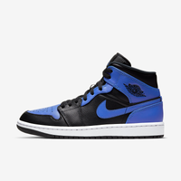 Nike Sneakers, Jordan 1 Mid ‘Hyper Royal Tumbled Leather’