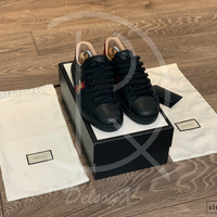 Gucci Ace ’Bee’ Black Leather (44) 🌤