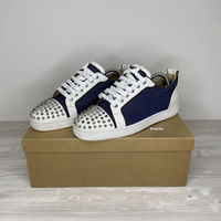 Christian Louboutin Sneakers, 'Version Blue/Silver' Junior Spikes (43) 🔹