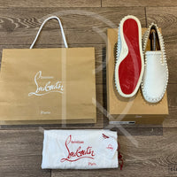 Christian Louboutin White Calf Leather Slip-Ons (43) 👟
