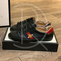 Gucci Ace Bee ’Black Leather’ (44) 🌤