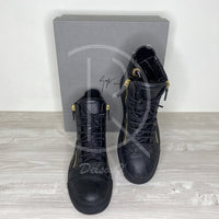 Giuseppe Zanotti 'Black Printed Croc' Double Zip High-tops Herre Sneakers (44) ✔︎