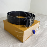 Louis Vuitton Initials 40mm Reversible Graphite Canvas Bælte Sølv Spænde Herre (95) 🕶