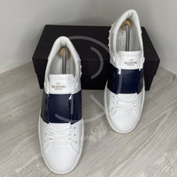 Valentino Garvani 'Navy Stripe' Calfskin Open Herre Sneakers (43) 🏎