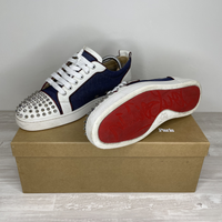 Christian Louboutin Sneakers, 'Version Blue/Silver' Junior Spikes (43) 🔹