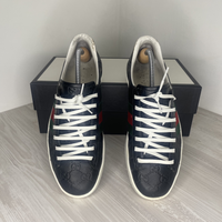 Gucci Sneakers, Ace ’GG Signature’ Black Calf Leather (42.5)