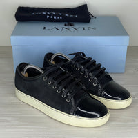 Lanvin Sneakers, 'Black Suede' Lak Toe (40)