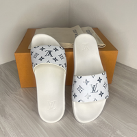 Louis Vuitton Slides, 'Waterfront Mule' White Monogram Men's (42)