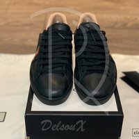 Gucci Ace ’Bee’ Black Leather (44) 🌤