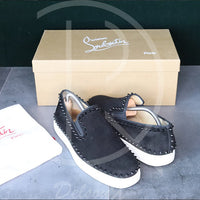 Christian Louboutin 'Black Suede' Pik Boat (41.5) ✌🏽
