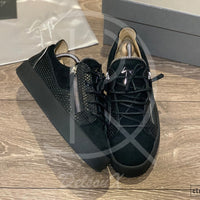 Giuseppe Zanotti 'Frankie' Low Croc Suede W. Silver Zip (41) 🤐