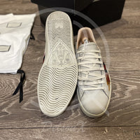 Gucci Ace 'Flames' Beige Leather (45) 🎇