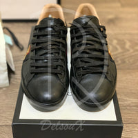 Gucci Ace Bee ’Black Leather’ (44) 🌤