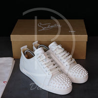 Christian Louboutin 'White Leather' Junior Spikes (42.5) 🕊