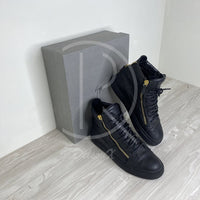Giuseppe Zanotti 'Black Printed Croc' Double Zip High-tops Herre Sneakers (44) ✔︎