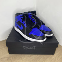 Nike Sneakers, Jordan 1 Mid 'Hyper Royal' Tumbled Leather (45.5) 🏀