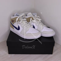 Nike Air Jordan 1 Mid 'Tan Suede Navy' (44) 🍮