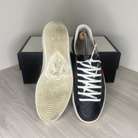 Gucci Sneakers, Ace ’GG Signature’ Black Calf Leather (42.5)