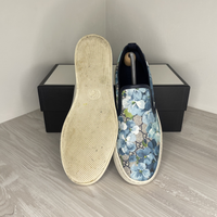 Gucci Sneakers, Supreme GG Canvas 'Bloom' Print Blue Flower Slip On (43)