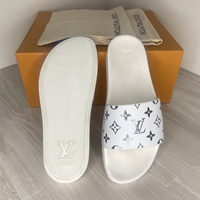 Louis Vuitton Slides, 'Waterfront Mule' White Monogram Men's (42)