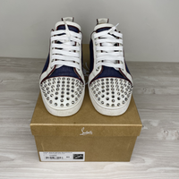 Christian Louboutin Sneakers, 'Version Blue/Silver' Junior Spikes (43) 🔹