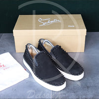 Christian Louboutin 'Black Suede' Pik Boat (41.5) ✌🏽