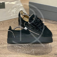 Giuseppe Zanotti 'Frankie' Low Croc Suede W. Silver Zip (41) 🤐