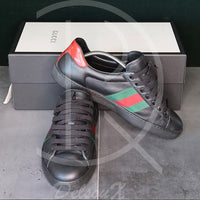 Gucci Ace ’Black Leather’ (41.5) 🐈⬛