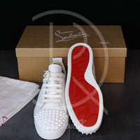 Christian Louboutin 'White Leather' Junior Spikes (42.5) 🕊