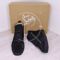 Christian Louboutin Sneakers, 'Black Suede' Lou Spikes High Tops Herre (42) 🩸